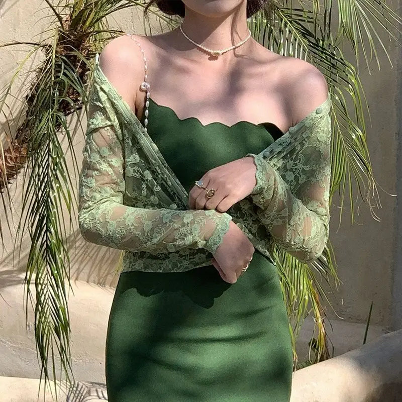 

Кружевные рубашки женские с круглым вырезом модные летние солнцезащитные тонкие во французском стиле элегантные однотонные универсальные женские темпераментные рубашки нежные повседневные