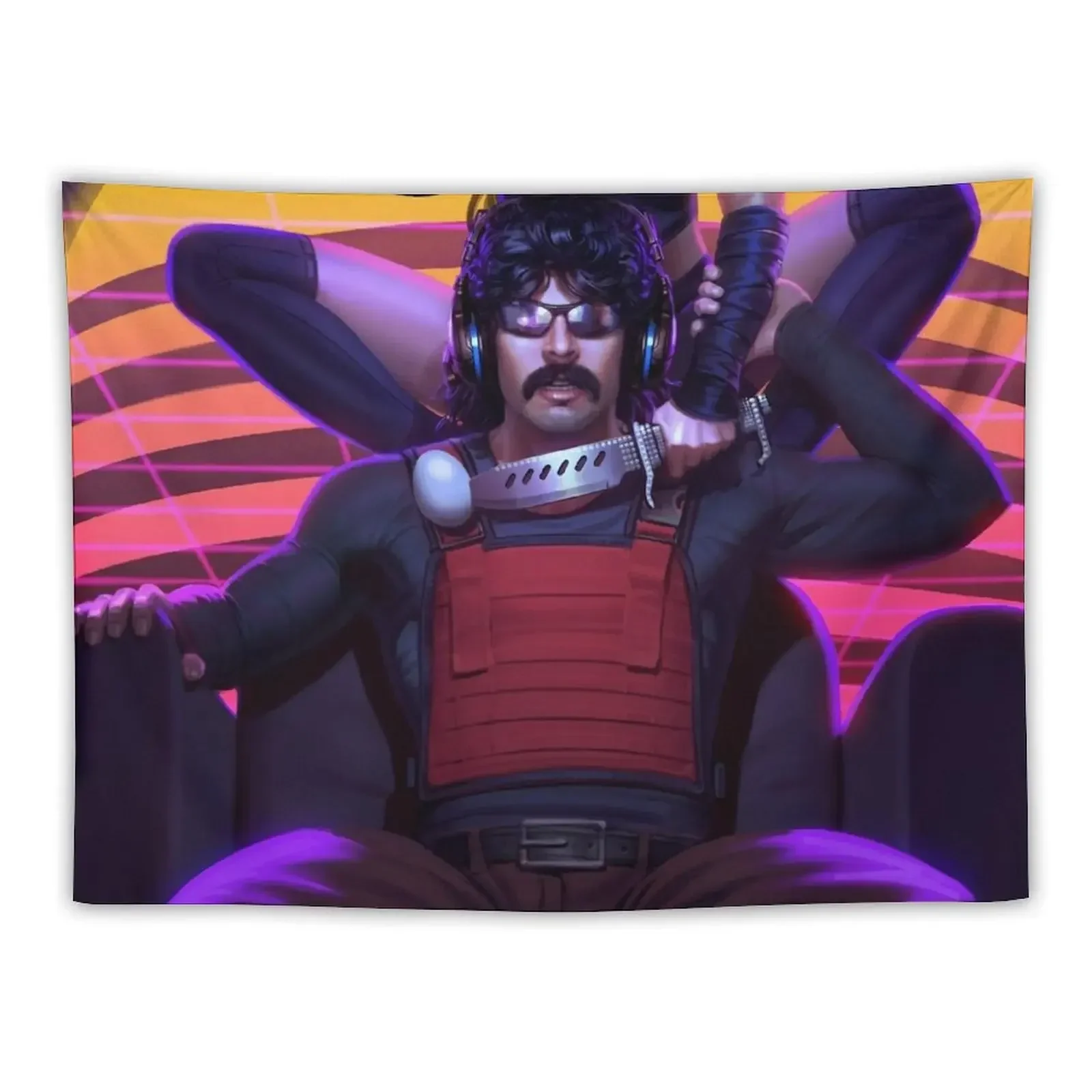 Dr Disrespect and Mrs Assassin Tapestry House Decoration Nordic Home Decor Tapestry