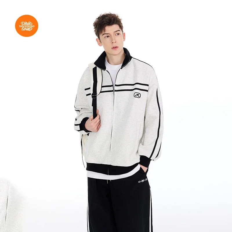 

DAVIDSHAO Европейский размер США Высокое качество Уличная уличная осенняя студенческая ретро спортивная бейсбольная куртка унисекс High Street Повседневная куртка