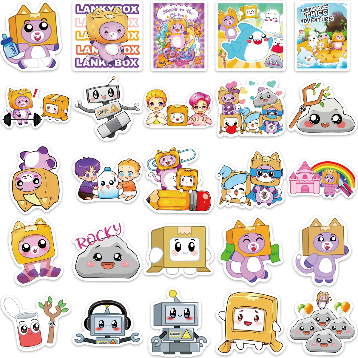 10/50pcs Lanky Box Cartoon Cute Stickers Packs Book Skateboard Luggage Guitar Gifts Car Kids Toys Laptop Stickers Graffiti