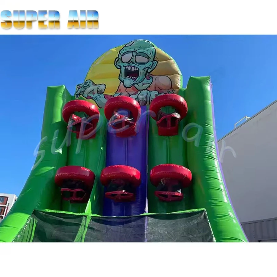 Kommerzielles aufblasbares Basketballkorbspiel mit großer Zombie-Basketball-Herausforderung für das Kinderspiel