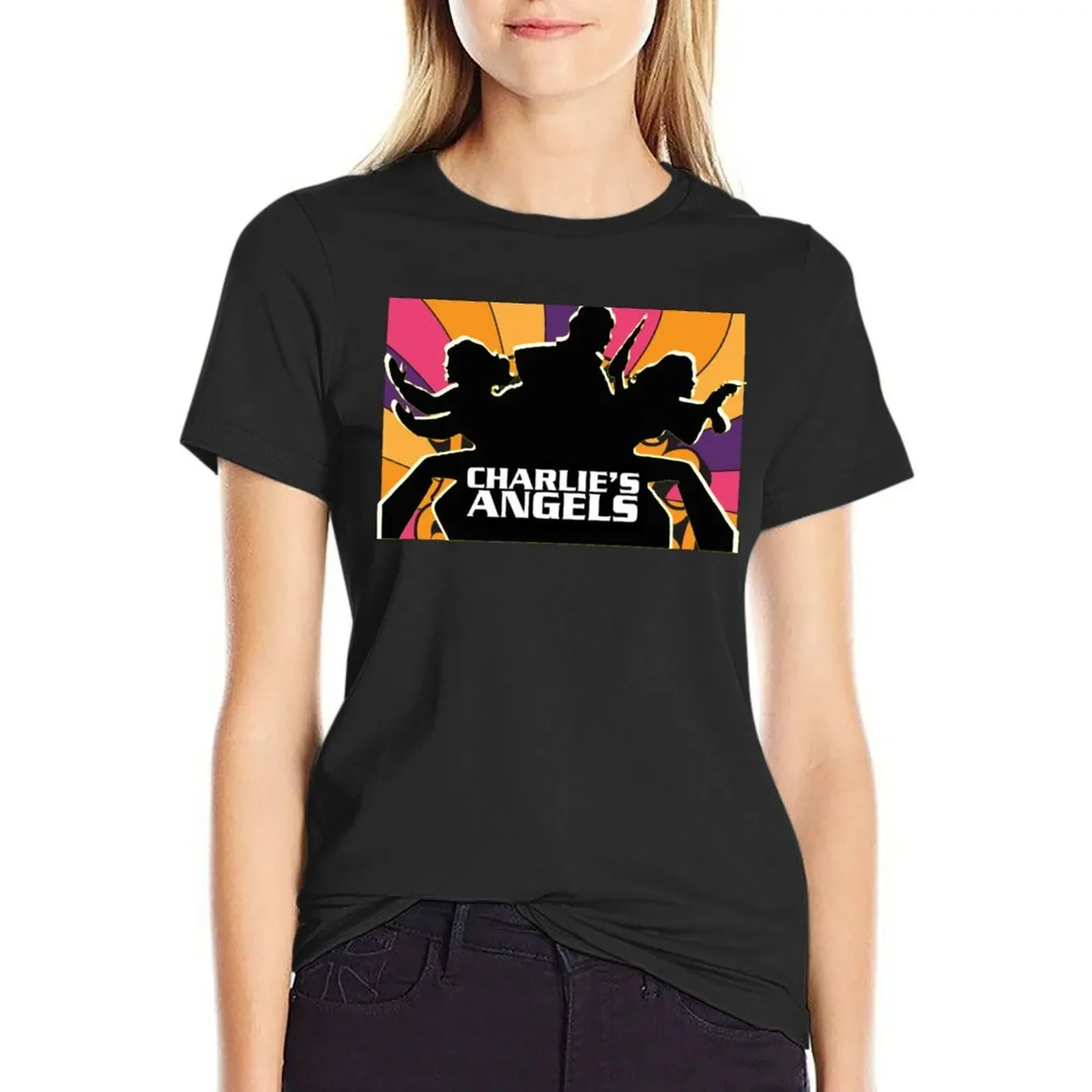 

Charlie's Anglels Vintage T-Shirt kawaii clothes summer tops plus size tops funny white t shirts for Women