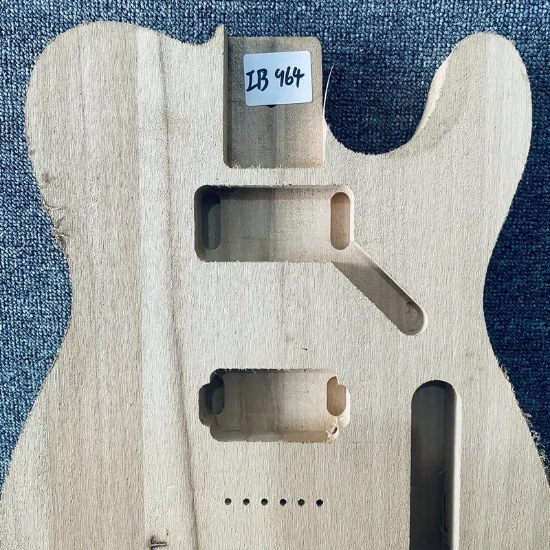 IB964 String Through Body 2 Humbucker Pickup Tele Electric Guitar Body in Solid Wood Unfinished No Paints DIY Replace TL Guitar