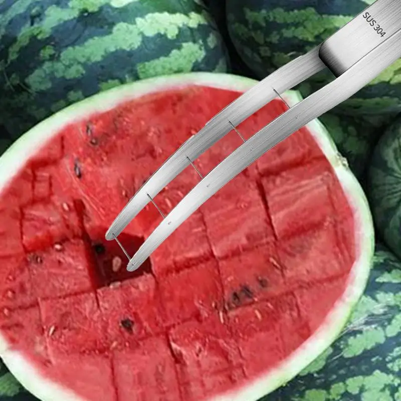 Watermelon Cutter Slicer Tool Stainless Steel Cube Cutter For Watermelon Watermelon Cutting Tool Versatile Handheld Kitchen