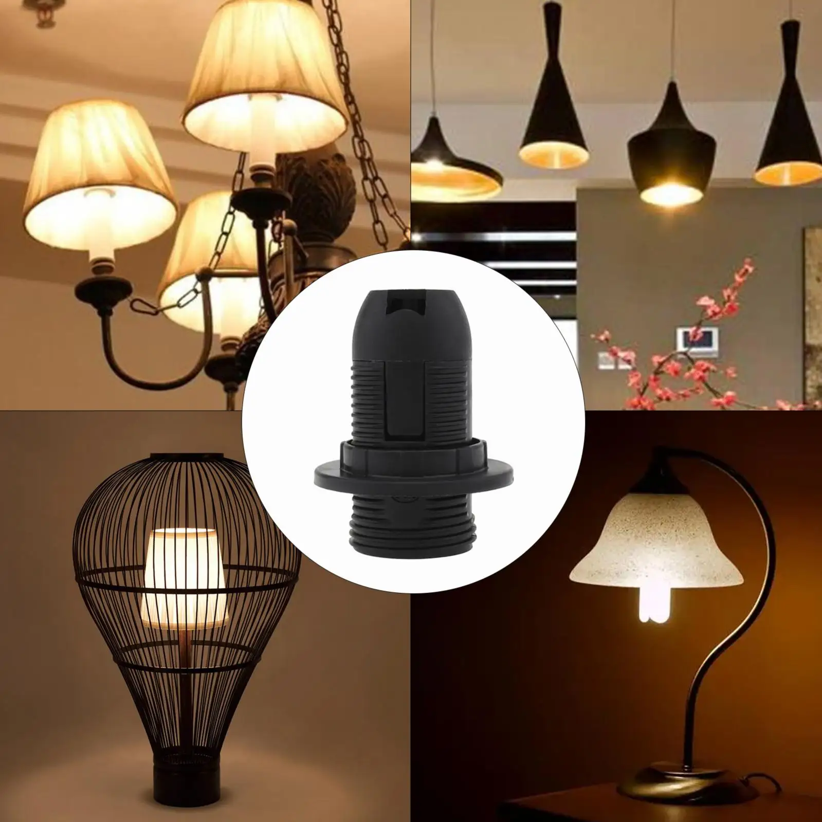 E14 Lamp Holder Edison Screw Lamp Holder Base Insulating Plastic Shell Light Bulb Socket E14 Pendant Socket