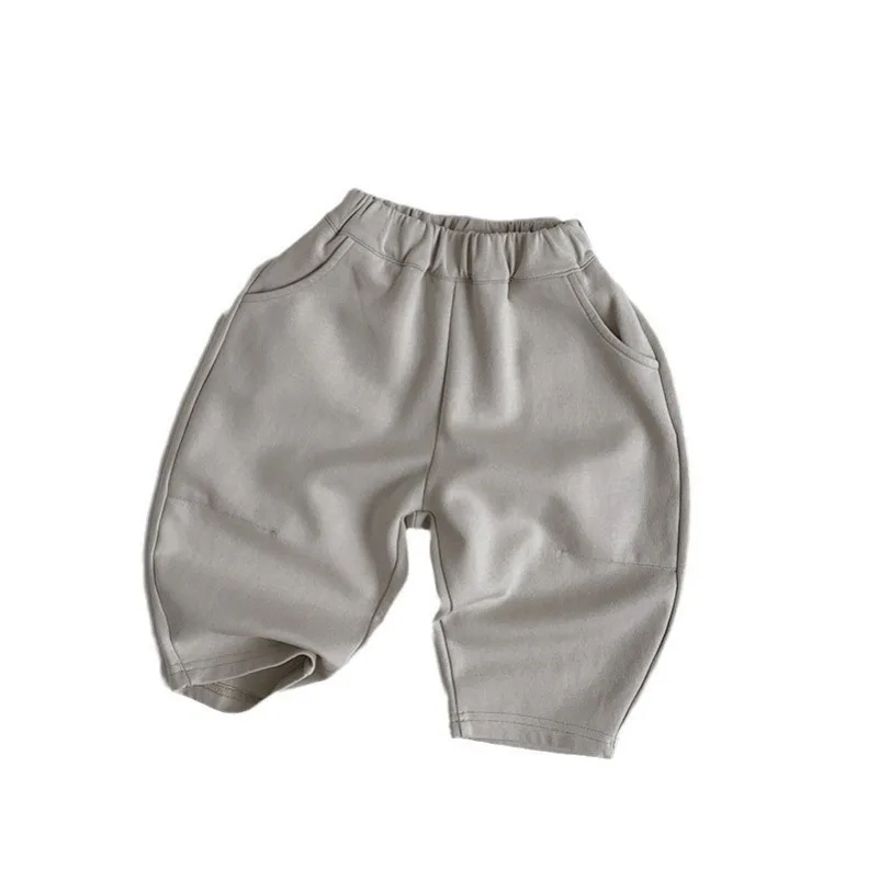 

Весенние детские модные осенние брюки в японском стиле, стильные детские вязаные брюки для отдыха в корейском стиле, широкие капри для мальчиков и девочек