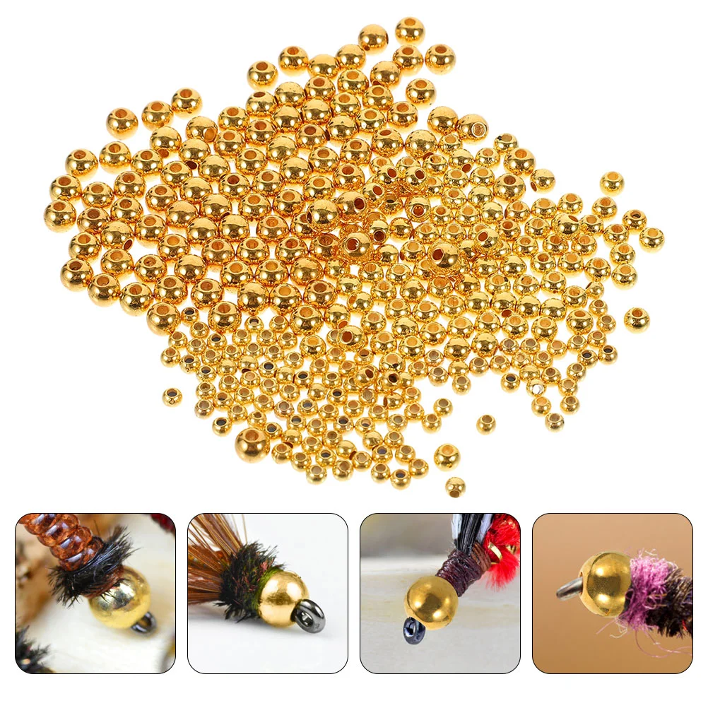 

600pcs 3mm 5mm Golden Blocking Beads for Fly Tying Fishing Supplies Bead For Fishing Portable Line Beads