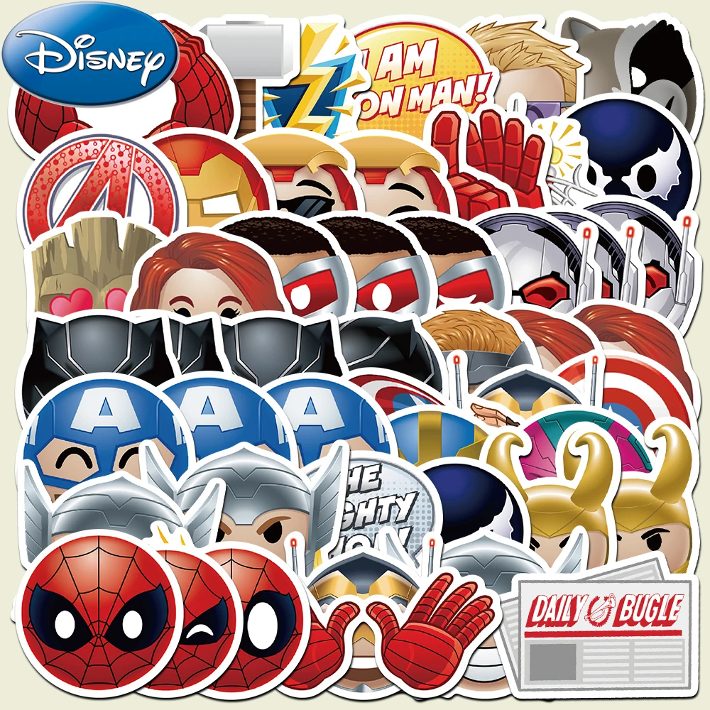 

10/30/50pcs Disney The Avengers Cartoon Stickers Cute Anime Super Heros Kids Sticker Toy Notebook Phone Luggage Graffiti Decals