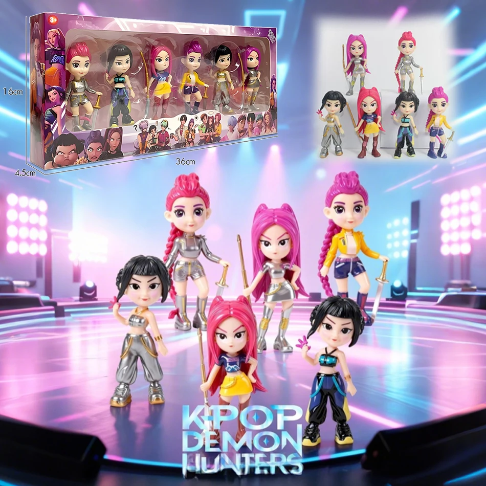 

NEW Kpop Demon Hunters Set With Box Q Version Action Figure Toy Rumi Mira Zoey Sussy Figurine Collectible Decoration Model Toys