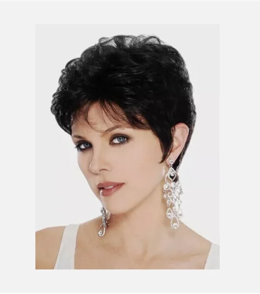 Wig 6 Inci Wig Wanita Gaya Rambut Keriting Hitam Pendek Modis Perruques