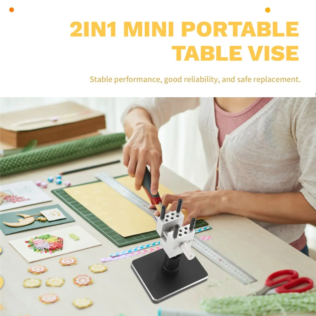 （SAME DAY）2in1 Mini Portable Table Vise, Micro-Bench Vise for Model Building Clamp Scale Model Fixing Tool DIY Accessary
