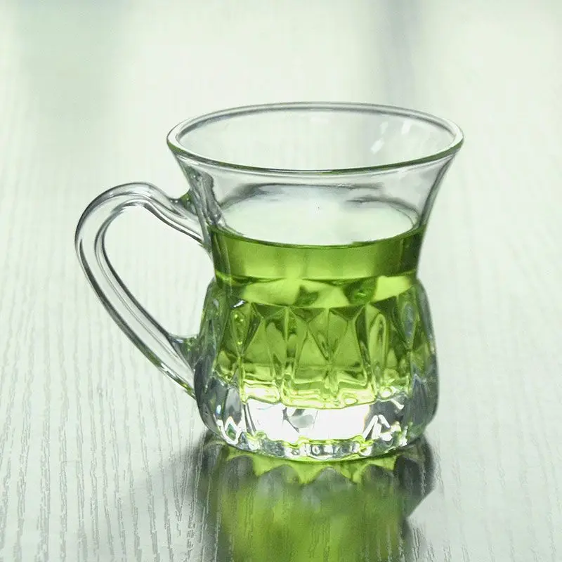

Espresso Cup, Retro Home Coffee Cup with Handle Small Delicate Transparent Glass Afternoon Teacup Women's European Milk Cup