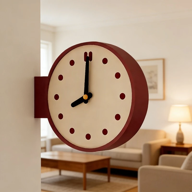 Simple Modern Corner Clock Household Wall Clock Living Room New High-end Corner Double-sided WallClock Home Decoration