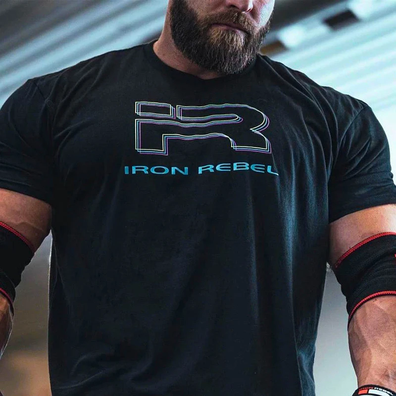 IR Lift Iron Loose Fitness Training Gym Leisure T-Shirt Men's and Women's Luxury Brand Top 2026 New