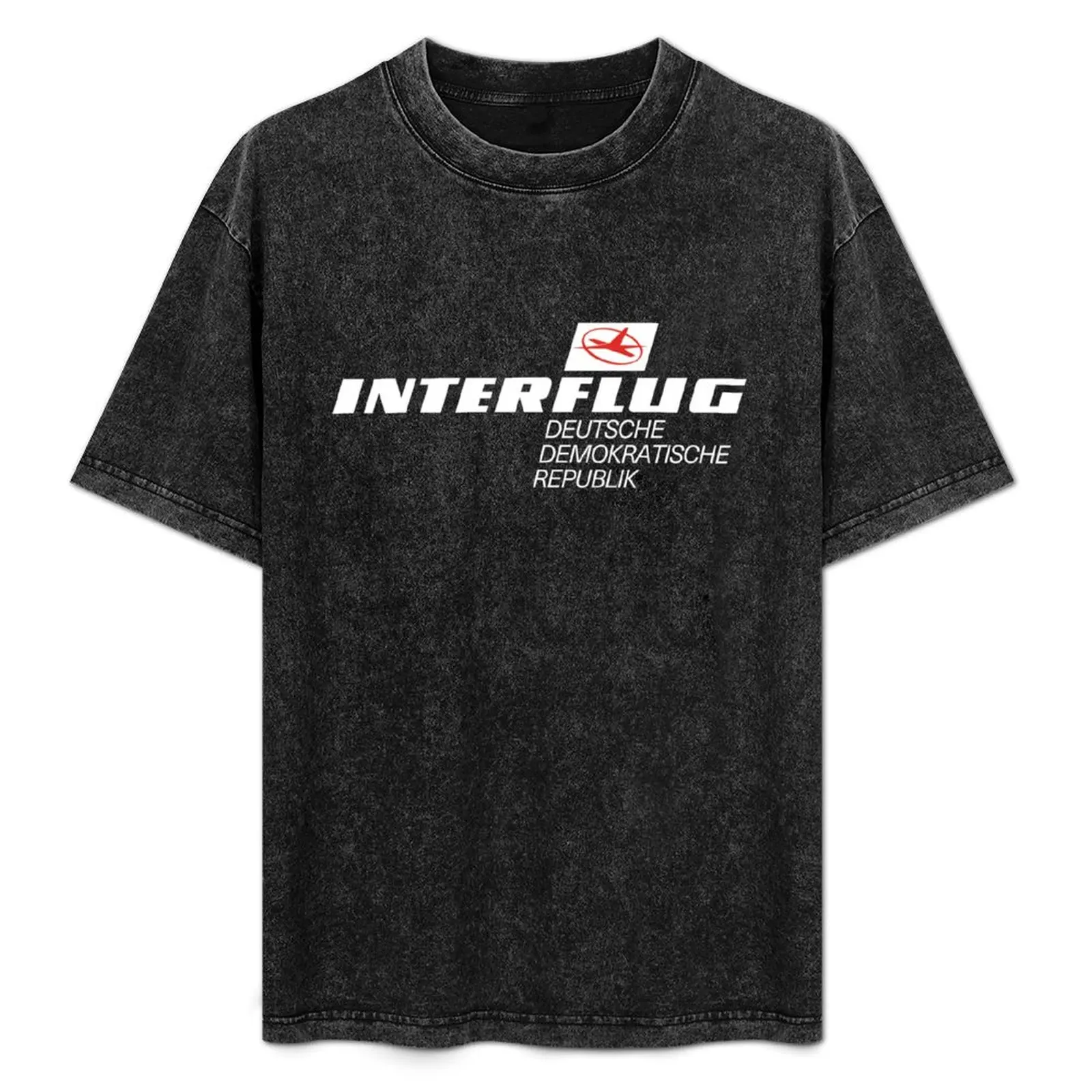 

Interflug (White Text) T-Shirt Daily Casual Short Sleeve Tee Shirt