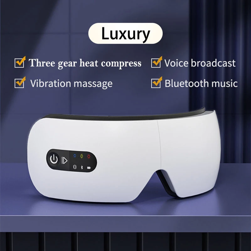 

Eye Massage Instrument With Bluetooth Music Vibration Hot Compress Eye Massager Relieve Fatigue Improve Sleep Migraines Relief