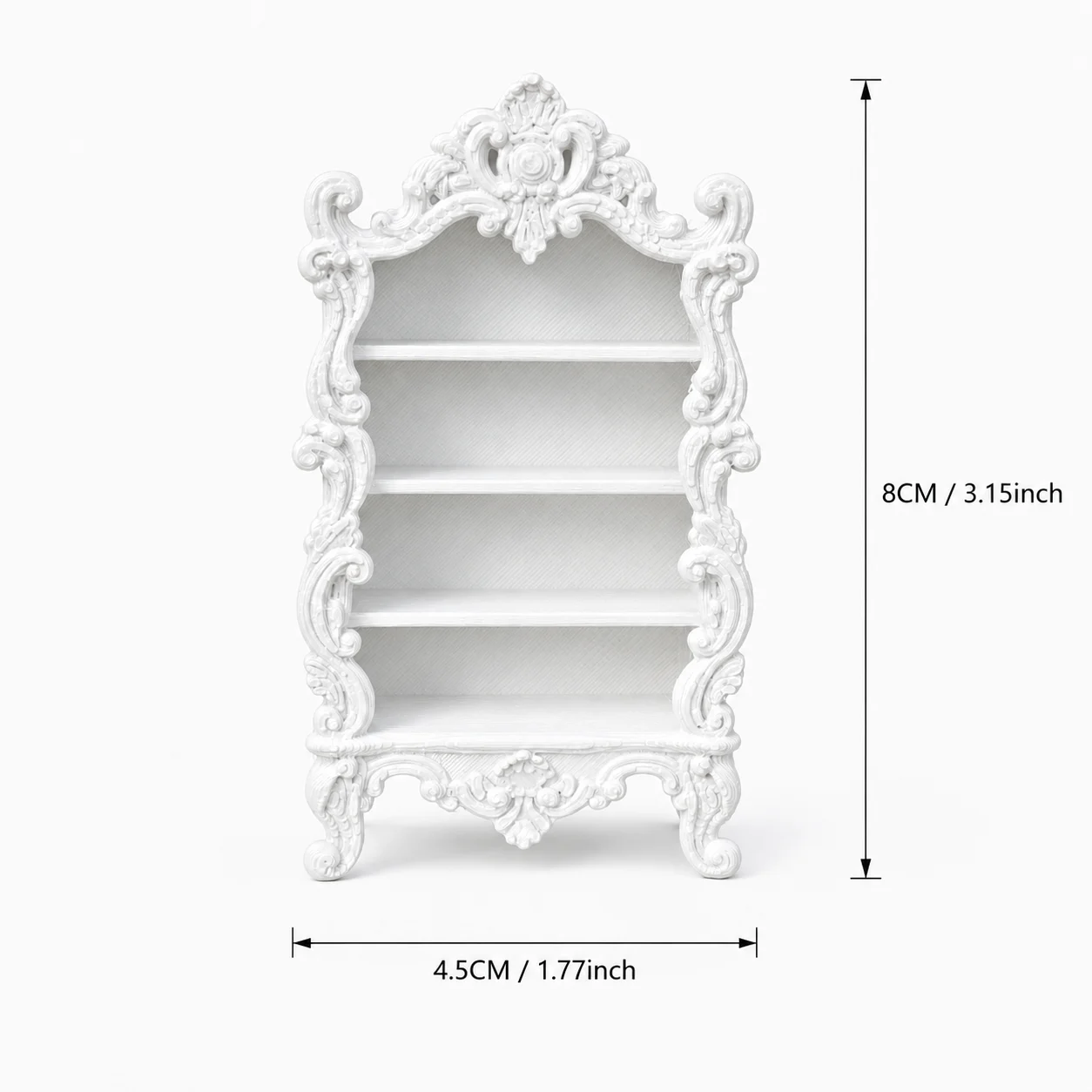 Miniature Lace Bookcase, Doll House Classical Display Shelf Scene Decoration Ornaments, Collection Items for Miniature Enthusias - view 6