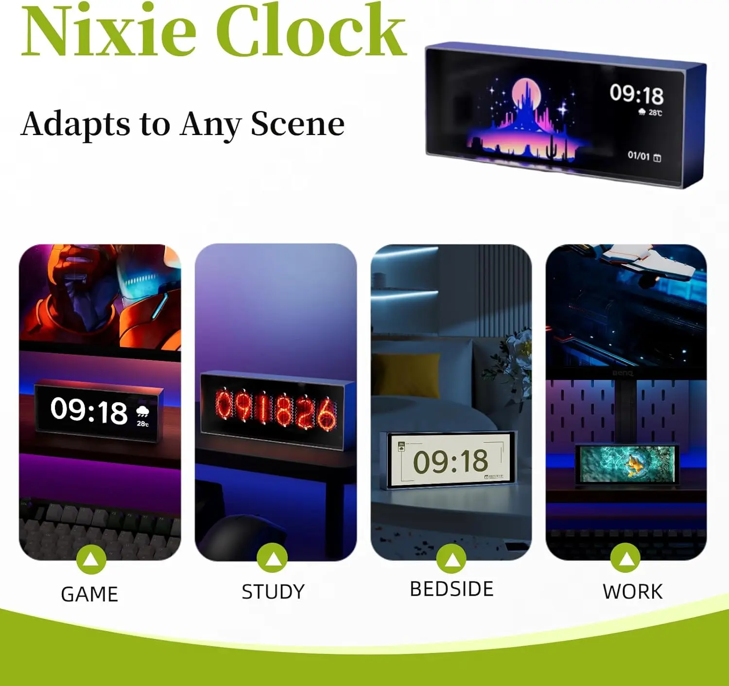 RGB Quantum Clock LED Night Light Smart IPS APP Control Color Dispaly Screen DIY Gaming Desktop Lamp For Home Decoration Gift