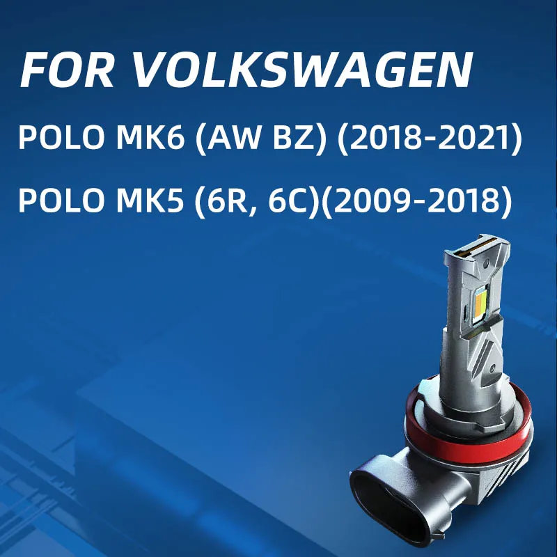 2pcs Car LED Front Fog Light Lamp Bulbs Dual Colors Switchback For Volkswagen VW Polo MK5/6 6R 6C AW BZ 2011 2012 2013 2015 2019