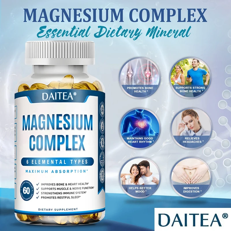 Daitea magnesium กางเกงวอร์ม-กระดูก, อาหารเสริมสุขภาพกล้ามเนื้อและหัวใจ, การผ่อนคลายกล้ามเนื้อ, หมอนรองเท้า, ความเครียดและ Relief วิตกกังวล