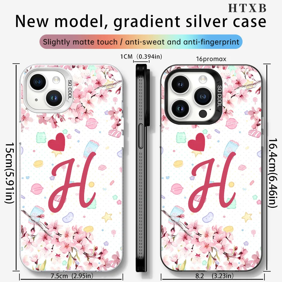 هاتف Cherry Blossom Letter H لهاتف iPhone 17 إلى 11 Pro Max Plus #2