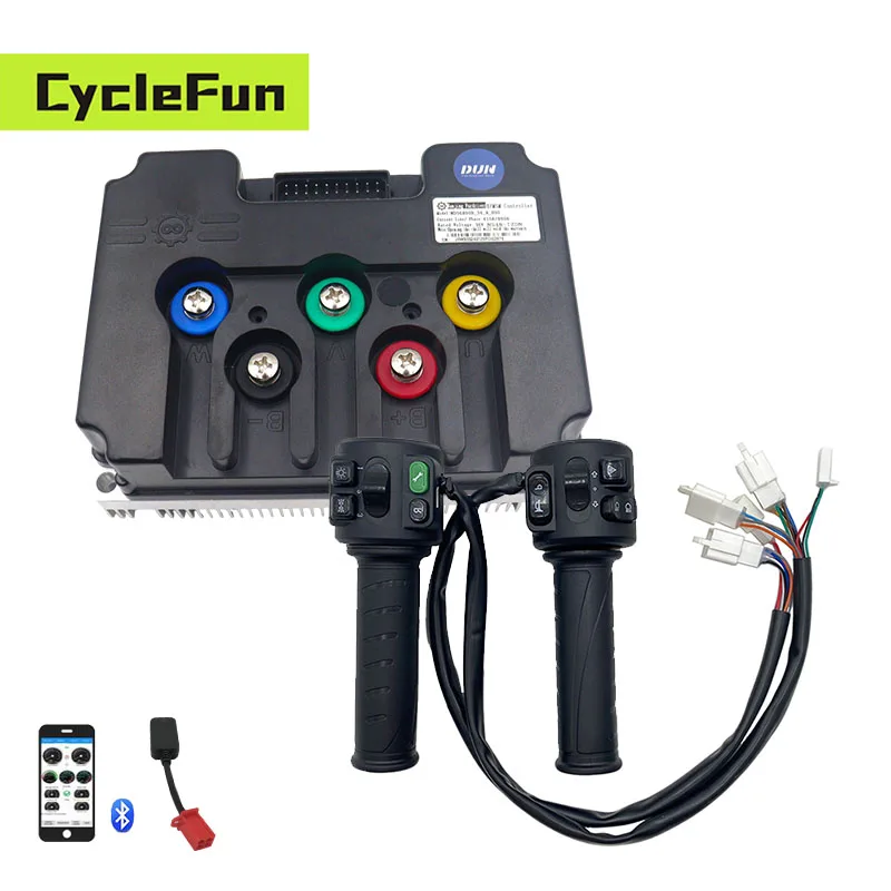 Hall Sensor FarDriver ND72890 V2 6KW-8KW 450A Peak 890A BLDC Motor Controller With T08 Throttle For Electric Motorcycles Scooter