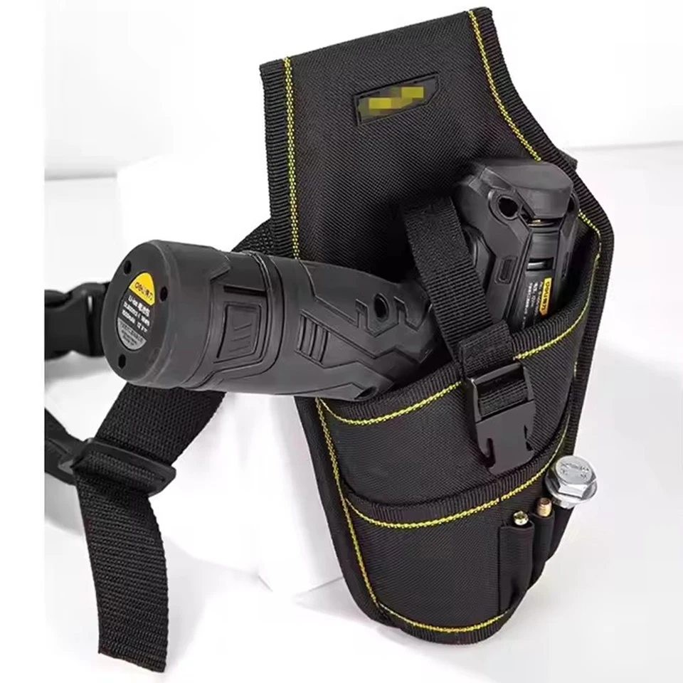 

Electrician Tool Waist Belt Pouch Bag Holder Drill Holster for Cordless Drill Holding Black WH068