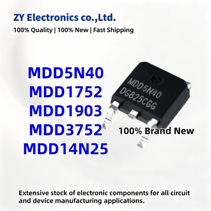 10Piece Brand New MDD14N25 MDD1752 MDD1903 MDD3752 MDD5N40 TO-252 MOS Transistor