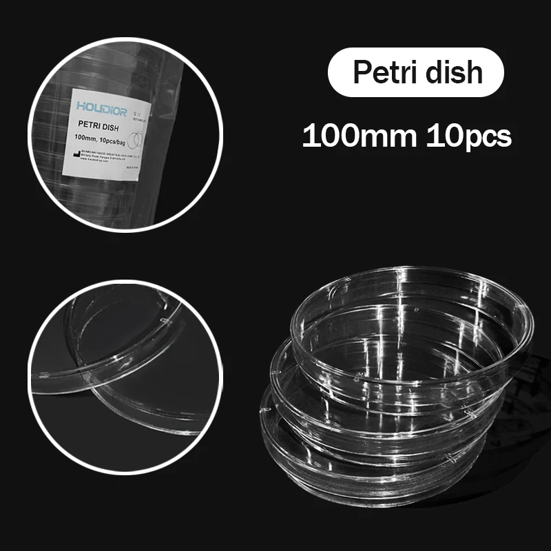 

1 Pack 100mm Sterile Plastic Petri Dishes for bacteria Yeast LB Plates Lab Supplies