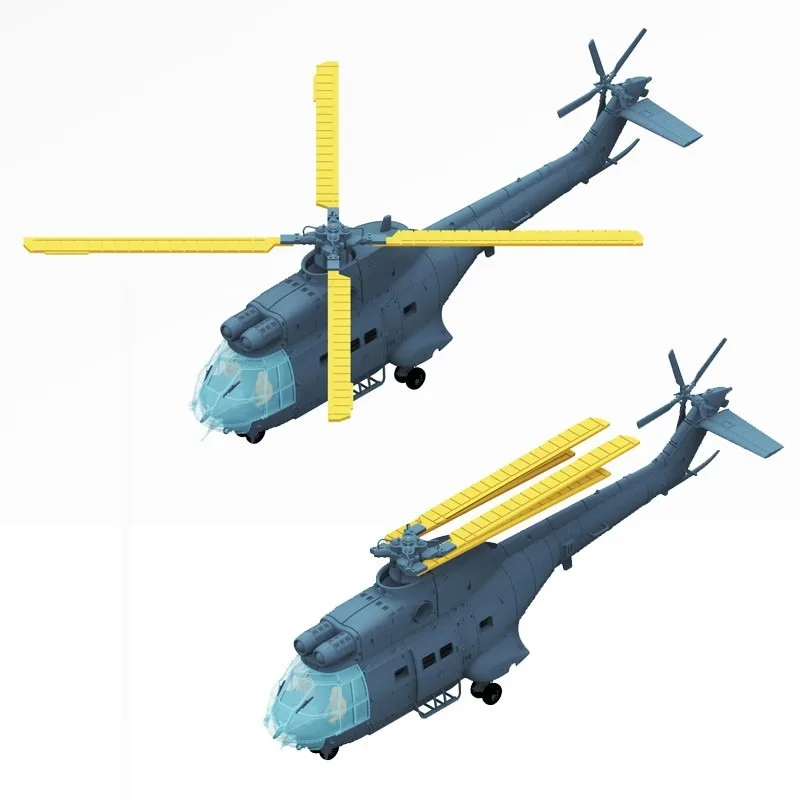 YZ-182 1/350 French SA-330 Puma Helicopter 3D Printed Resin Model Parts 2PCS With Transparent Canopy For Warship Carrier