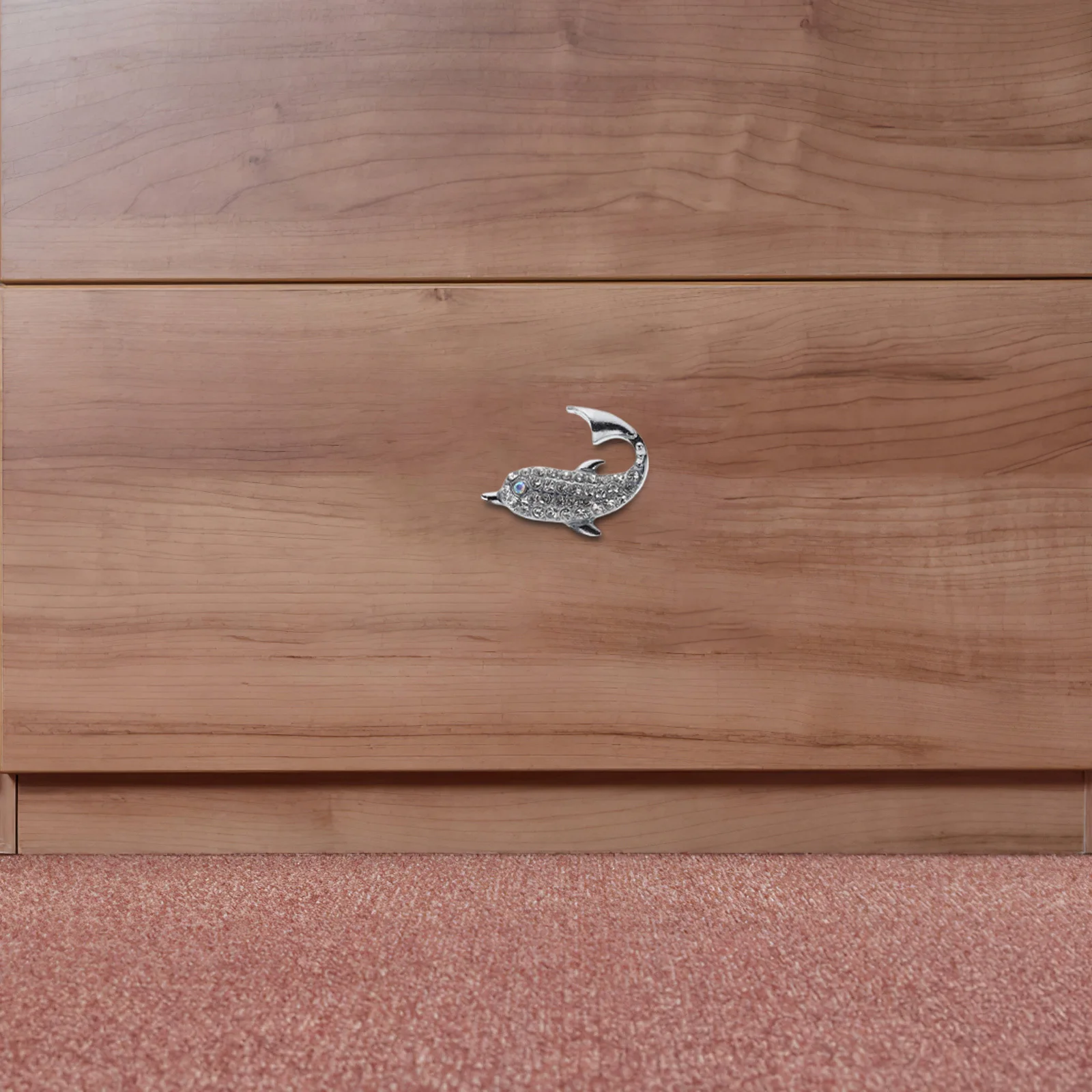 4 قطعة حجر الراين تألق دولفين مقابض أدراج النمط الأمريكي للأطفال مقابض لقطع الأثاث الزخرفية تسحب الاطفال مضمد المقابض