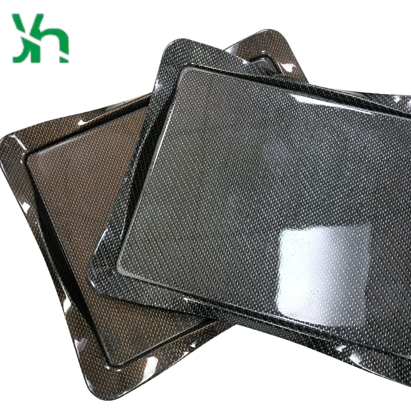 エレガントな金属製の3Kカーボンファイバートレイ、30x25cmの装飾プレート、特別な機会やギフトに最適
