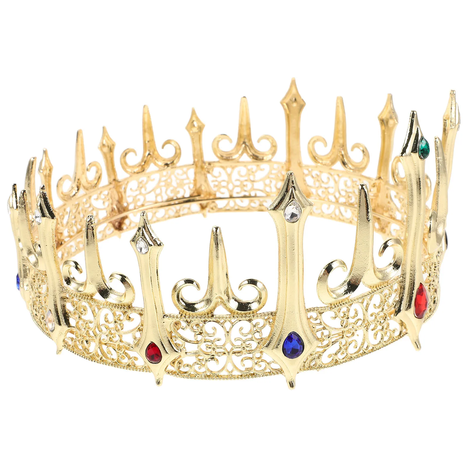 

Gothic Jewelry for Men Adult Male Golden Costume Cosplay Crown Metal Crowns Retro Hair Crown Prince Accessories