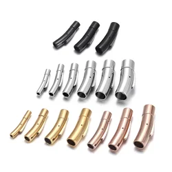 Stainless Steel Curved Bayonet Clasps 2-8mm Hole Size for Bracelet Connectors DIY Jewelry Making Closure Accessories