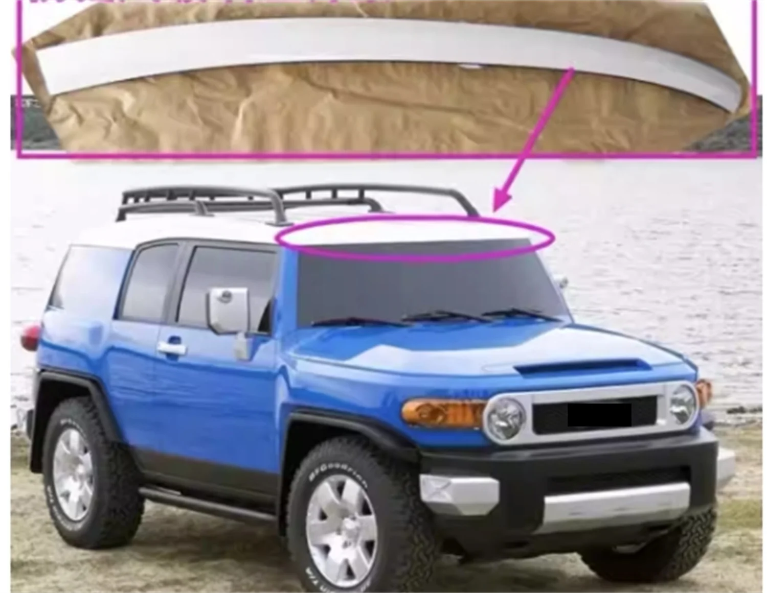 Car front windshield trim strip decorative strip for Toyota FJ Cruiser 07-19