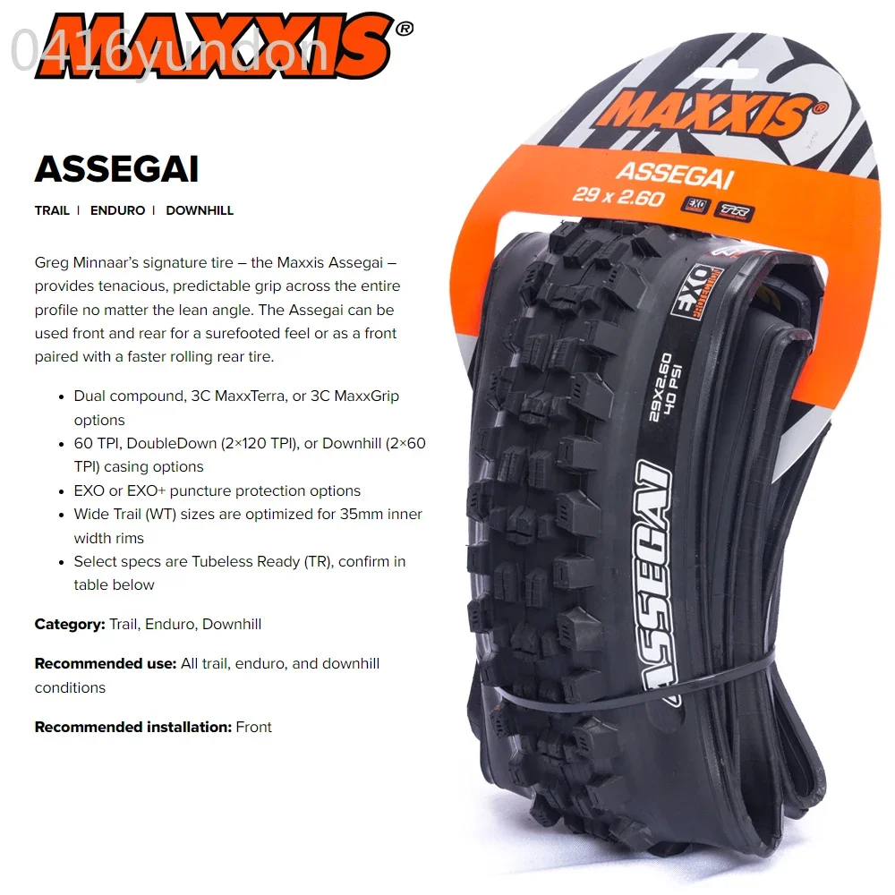 

MAXXIS ASSEGAI горный бескамерный горный велосипед шина 29 27,5 обода горный велосипед 29 дюймов шины для DH DD Trail Enduro Race 29x 27.5x