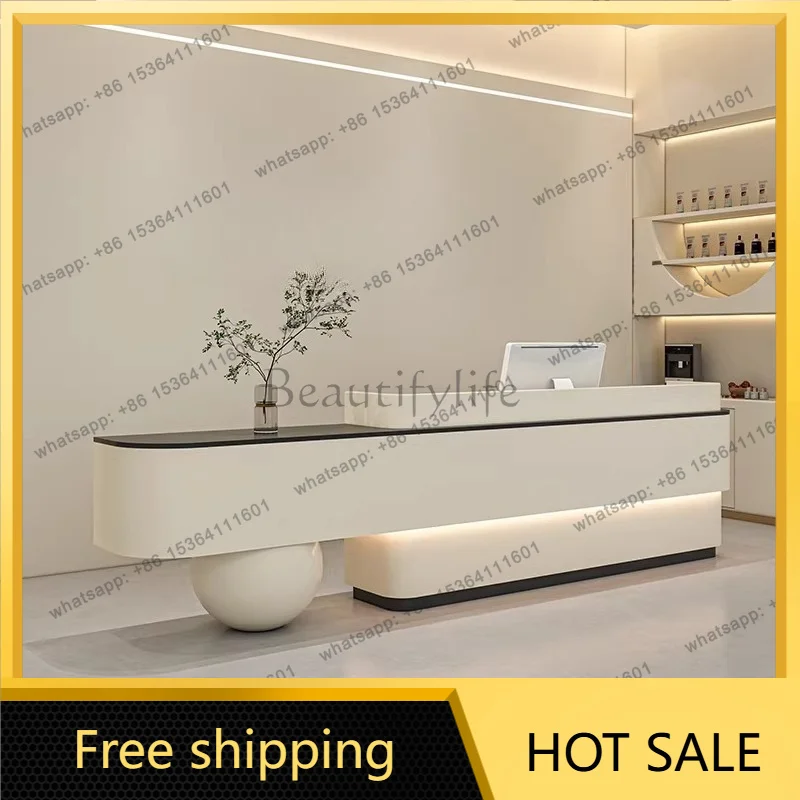 LJY Company Beauty Reception Desks Luxury Design Minimalist Aesthetic Reception Desks Unique Best Mostrador Commercial Furniture