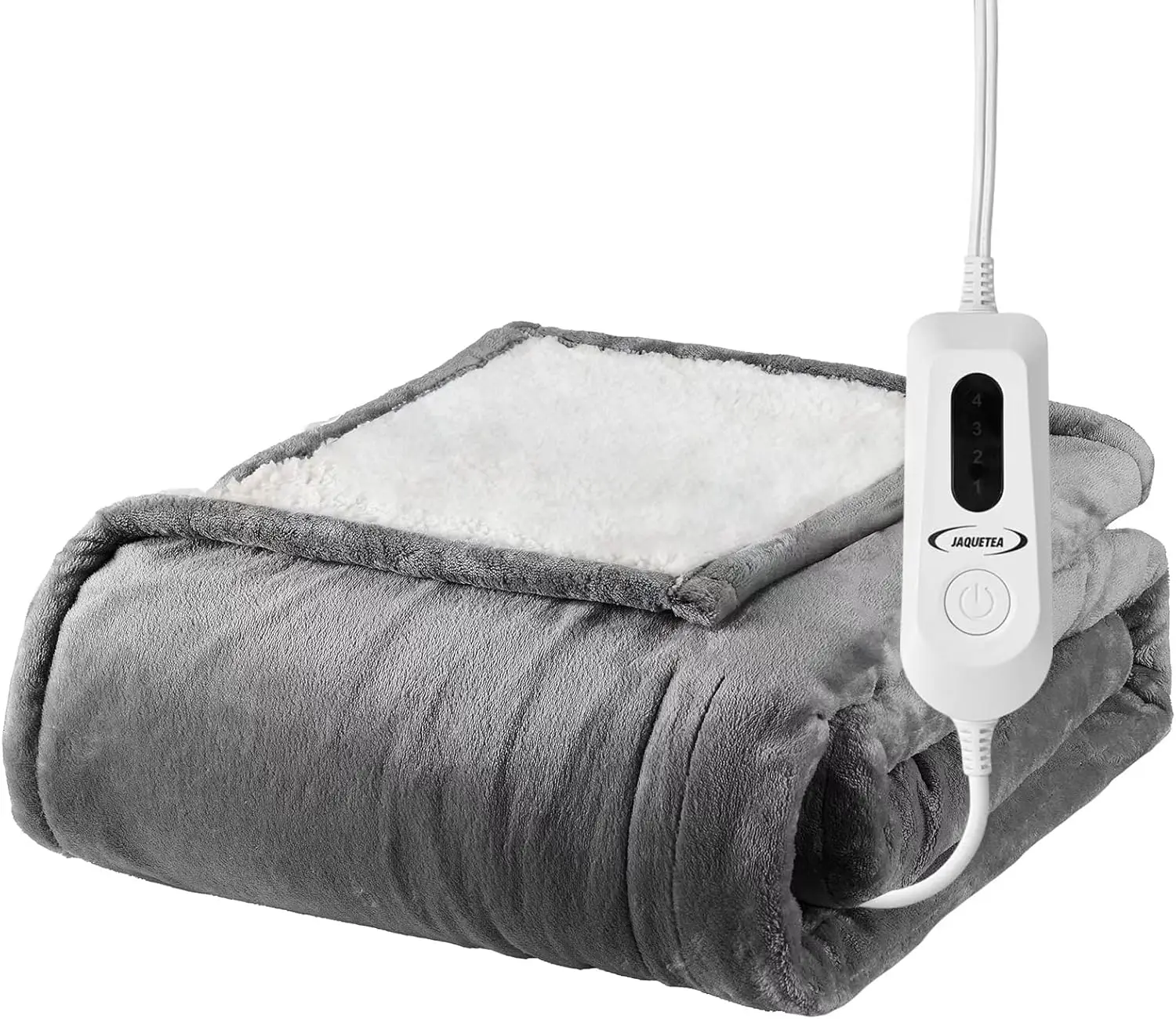 

Electric Heated Throw Blanket 50x60 inches, 4 Heat Levels & Auto-Off, Machine Washable Flannel Sherpa, ETL Certified