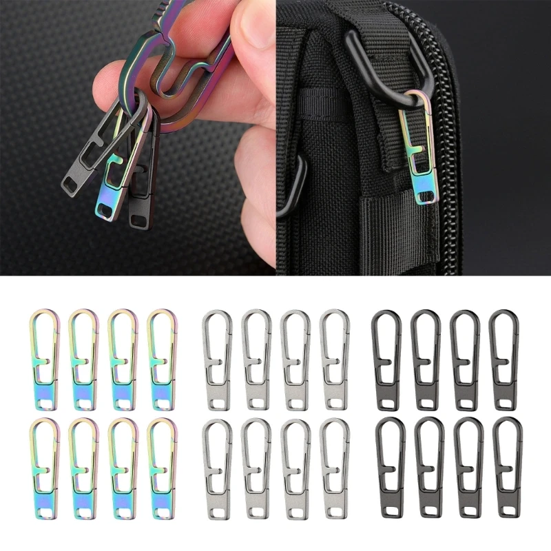 

Alloy Keychain Puller Headers, Backpacks Hanging Keychains, Outdoor Tool, Alloy, 8Pcs