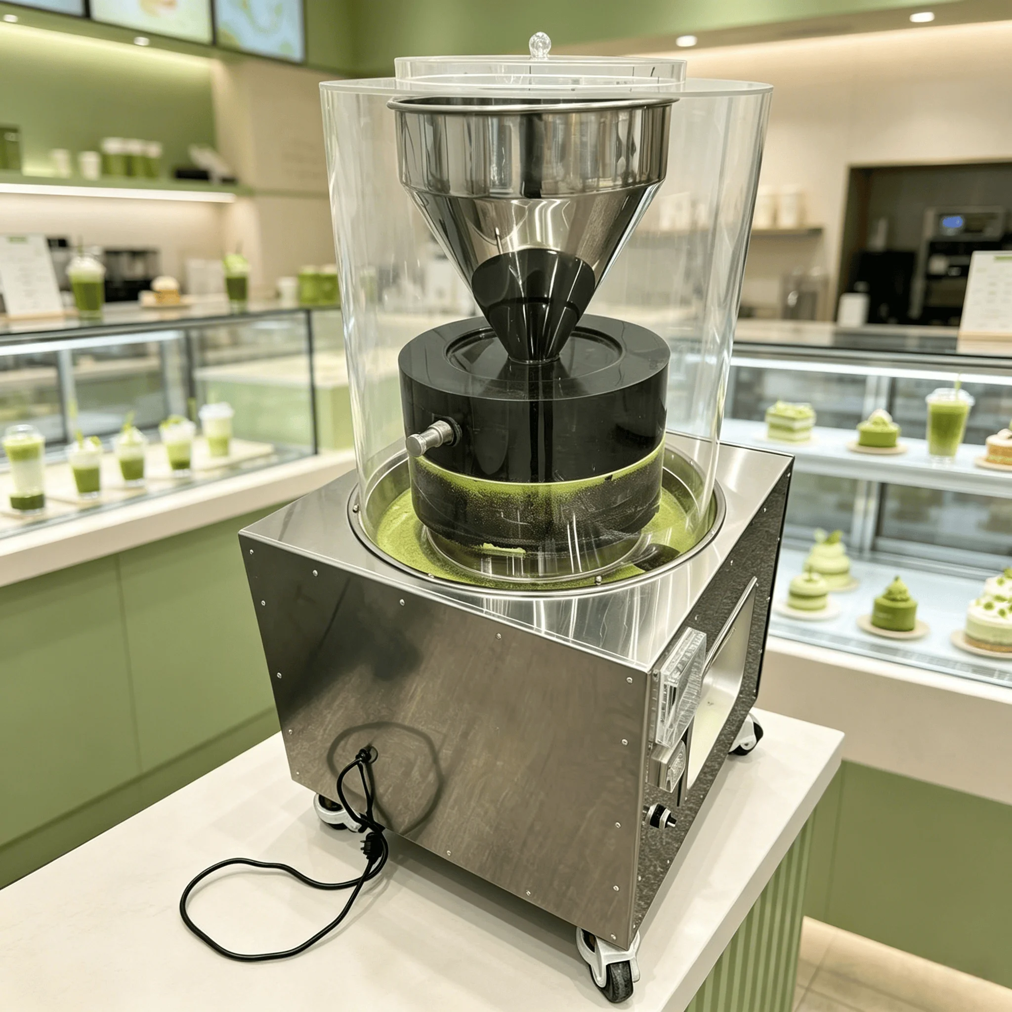 Electric 220V Matcha Grinding Machine With Stainless Steel And Bearing For Coffee & Bakery Shops