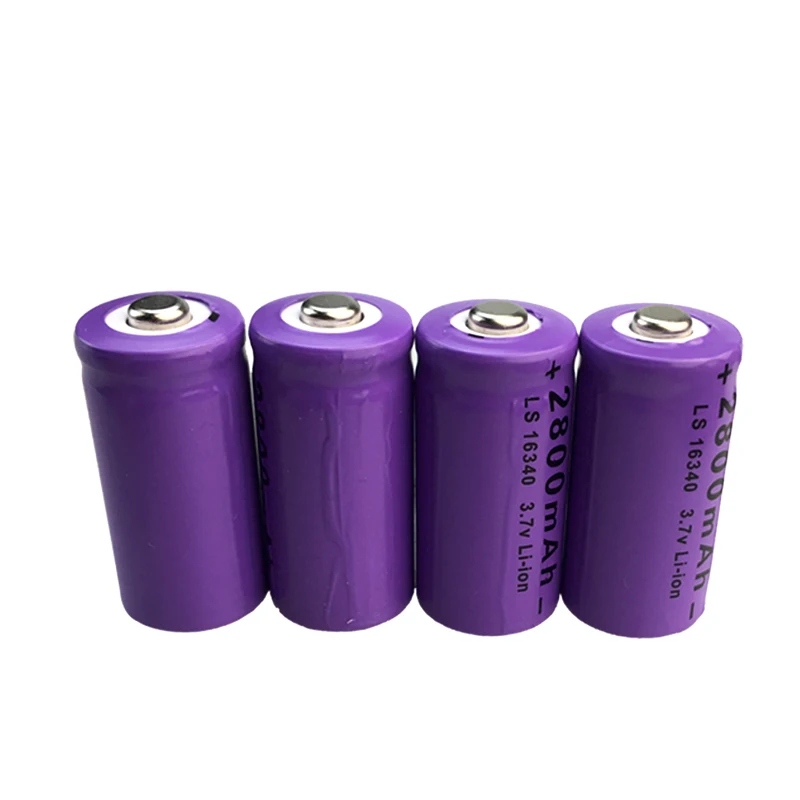 3.7V 2800mAh CR123A RCR 123 ICR 16340 for Safety Camera Rechargeable Battery Lithium Ion Battery with Charger