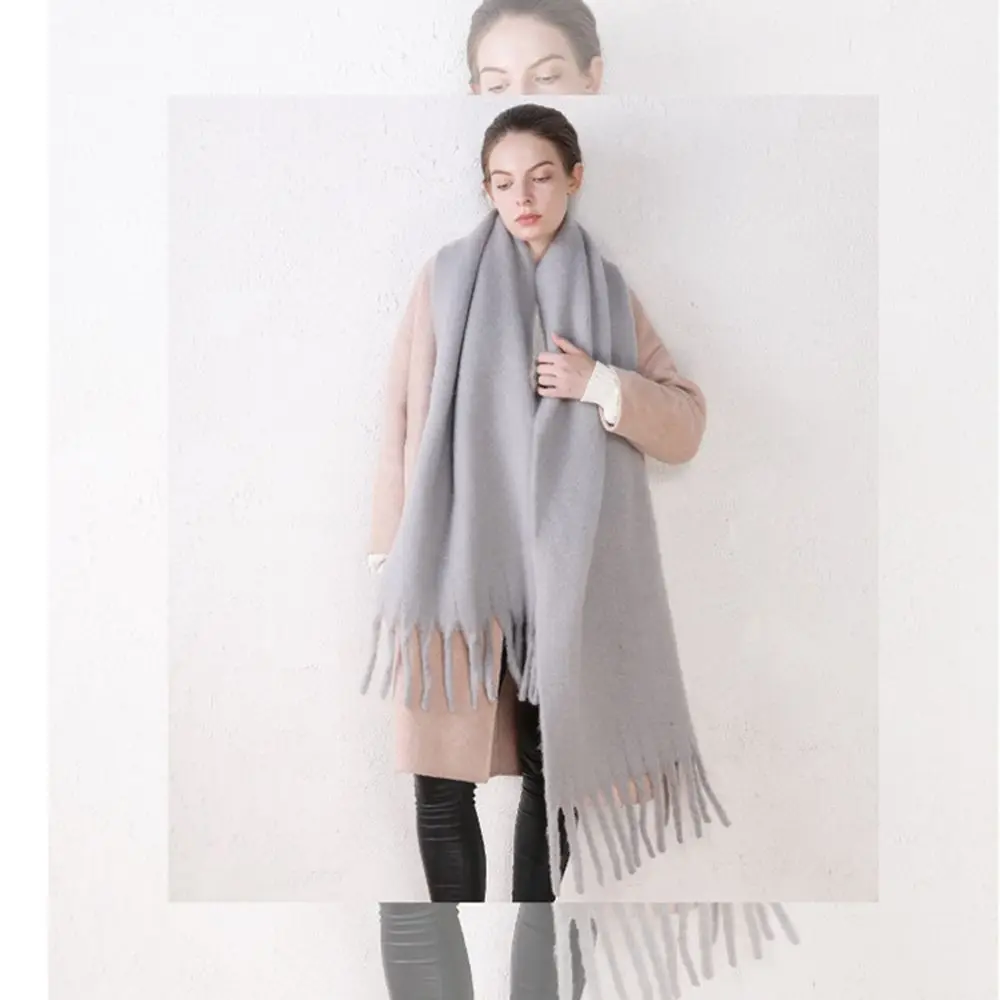 

Warm Classic Wool Scarves Korean Style Scarves Autumn Winter Female Cashmere Shawl Pashmina Wraps Cashmere Scarves Solid Scarf