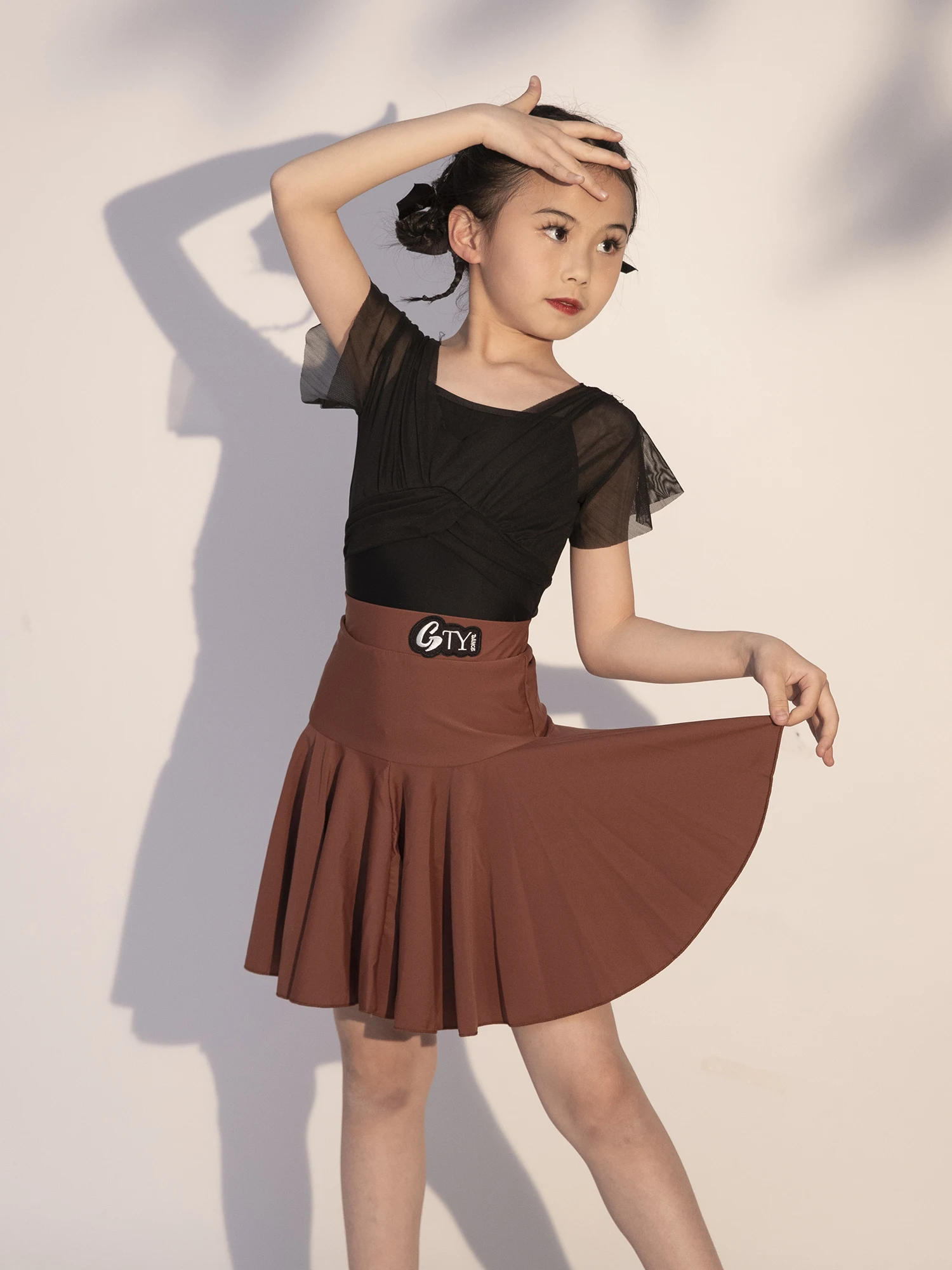 Children's Latin Dance Summer Practice Skirt Set New 2024 Premium Professional Girls Performance Suit