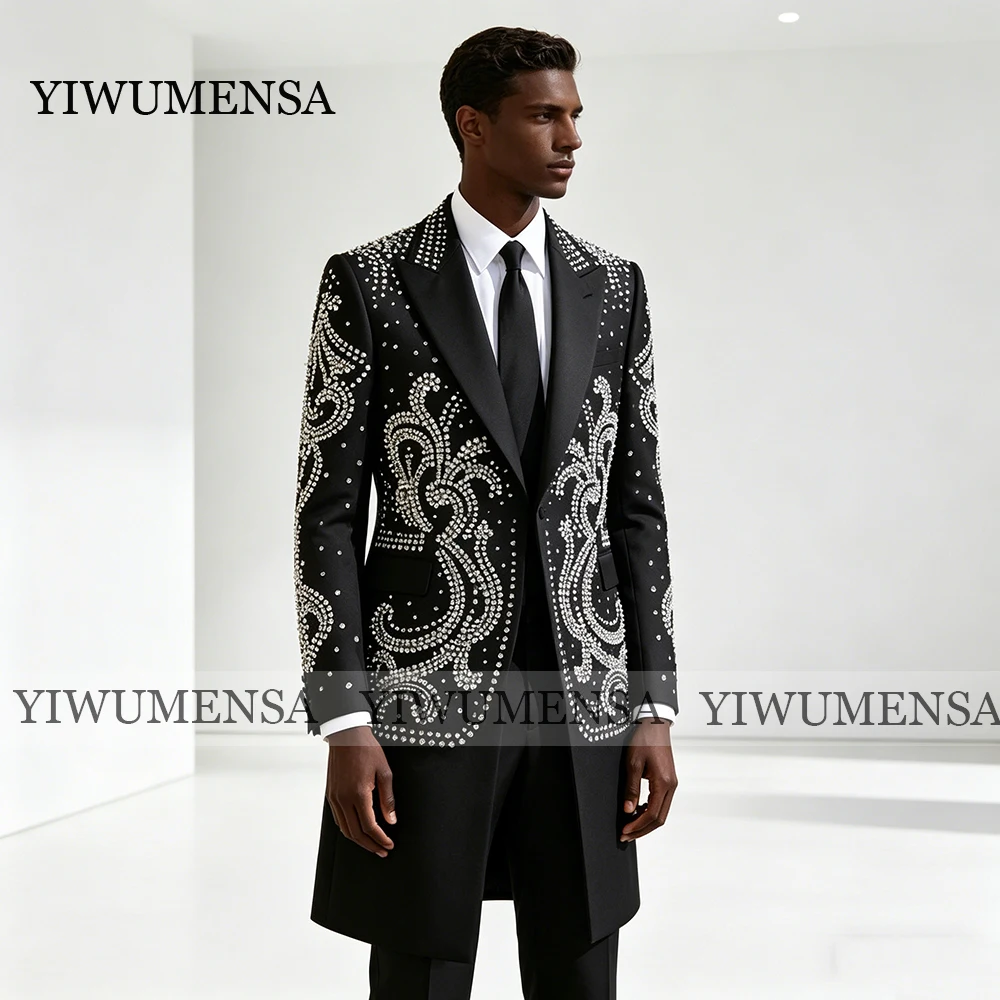 Men's Beaded Stones Prom Blazer