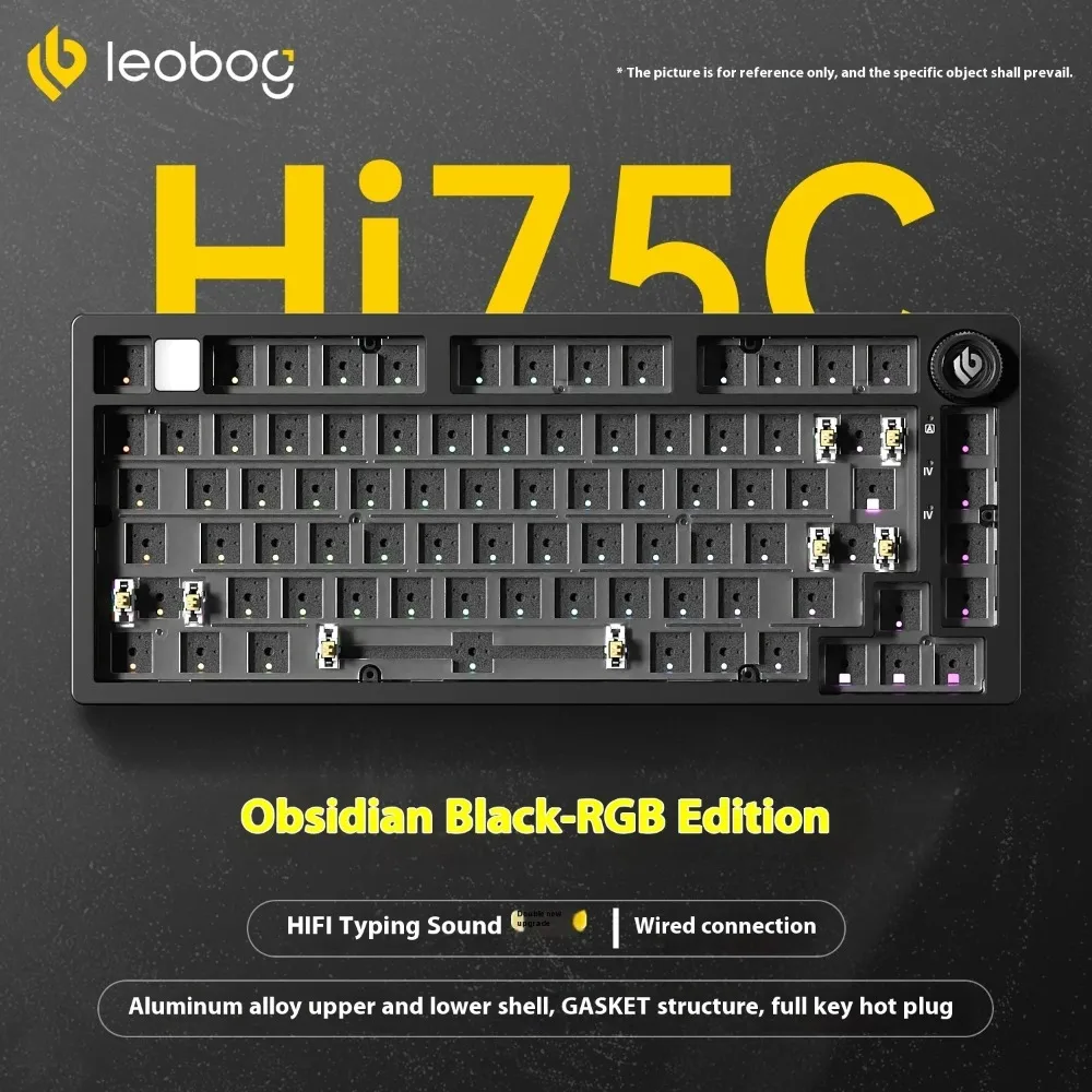 

LEOBOG Hi75C 3Mode/Wired Mechanical Keyboard Aluminum Alloy kit RGB Gasket Gaming Keyboard Hot Swap with Knob Keyboard Kits Gift