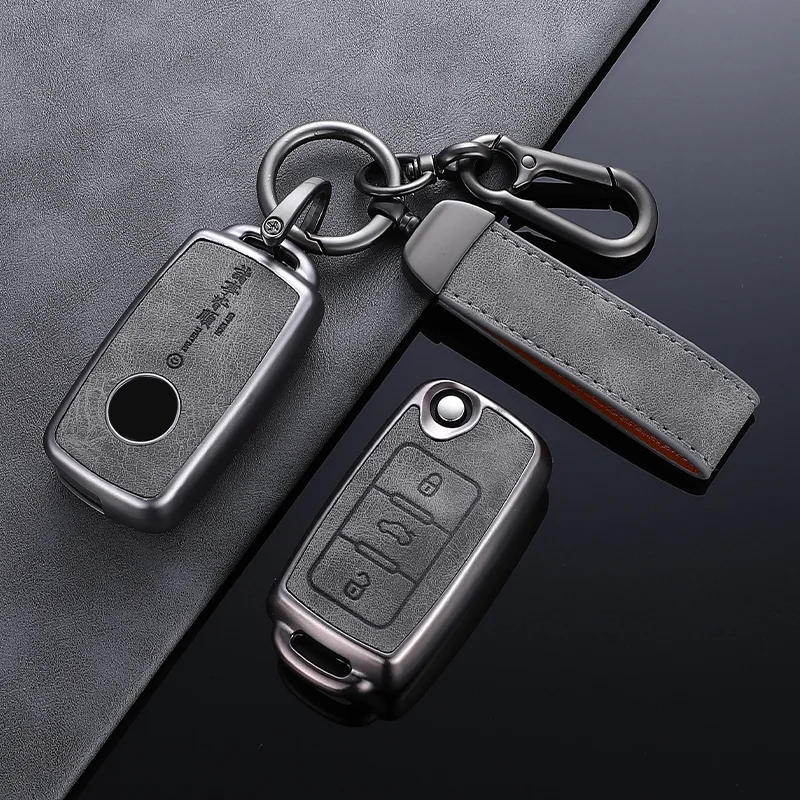 

Portable Key Case For Volkswagen VW Polo Tiguan Beetle Caddy T5 Skoda Octavia Seat Leon Altea Flip Folding Car Key Case Cover