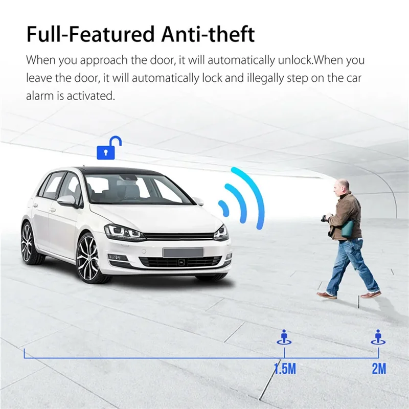 Control remoto para teléfono móvil, arranque de motor de arranque automático de coche, sistema de parada de arranque de 1 botón, bloqueo de arranque de motor automático, fácil de usar