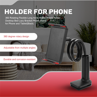 A17Z 360 Rotating Flexible Long Arms Mobile Phone Holder Desktop Bed Lazy Bracket Phone Stand for Phone and Tablet(Black)