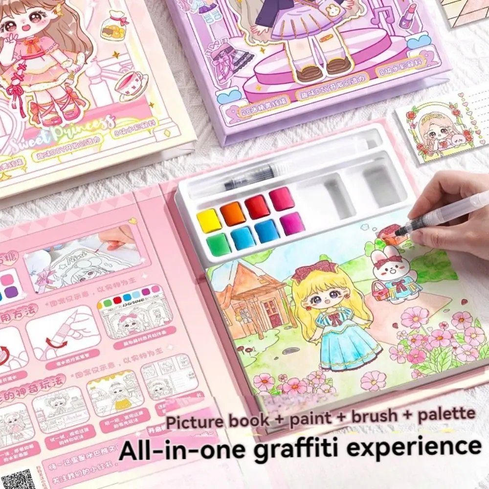 

DIY Kids Watercolor Painting Book Cute Creativity Water Drawing Book Montessori Toys Educational Watercolor Painting Book