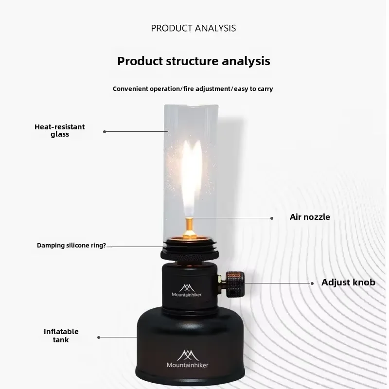 Mounthiker Outdoor Gas Light Set Picnic Camping Retro Decorative Ambience Light Creative Emotional Desktop Bedside Gas Light